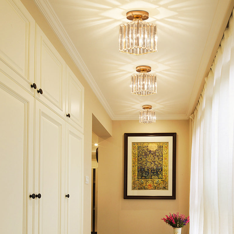 Nordic Crystal Ceiling Light Simple Flush Mount Light Fixture for Bedroom