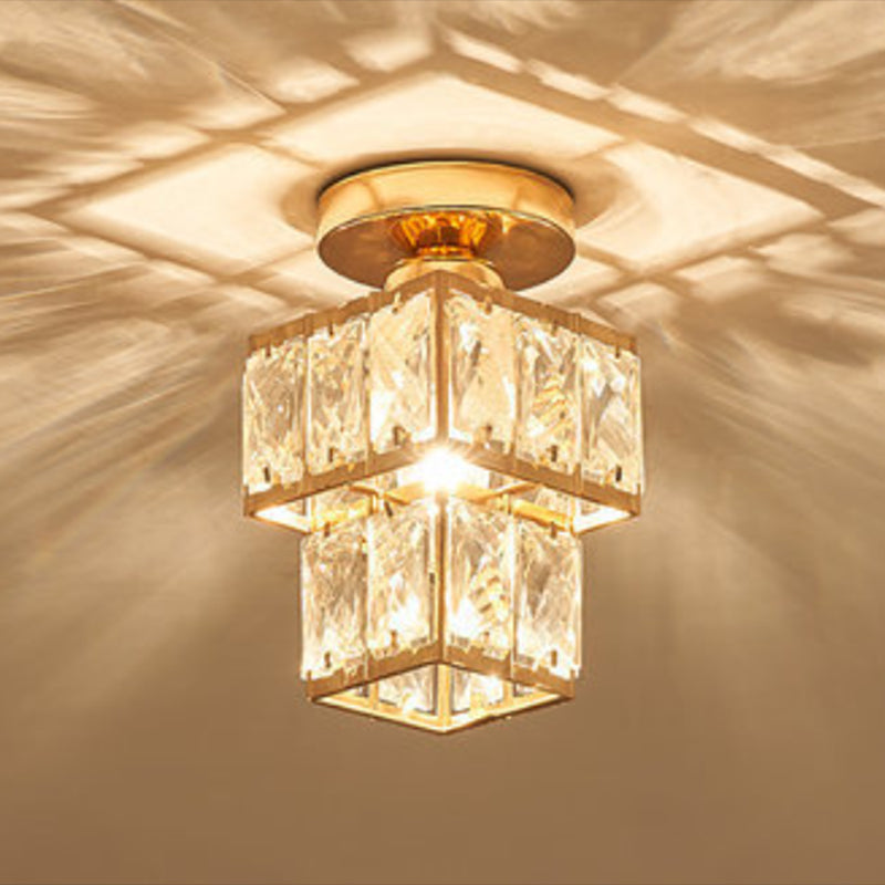 Nordic Crystal Ceiling Light Simple Flush Mount Light Fixture for Bedroom