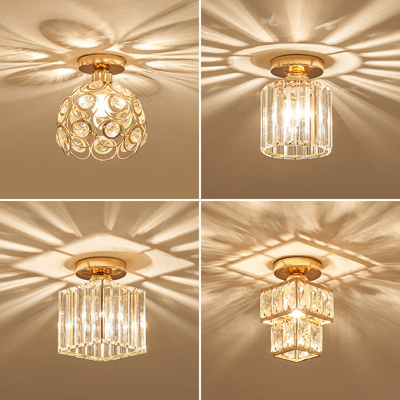 Nordic Crystal Ceiling Light Simple Flush Mount Light Fixture for Bedroom