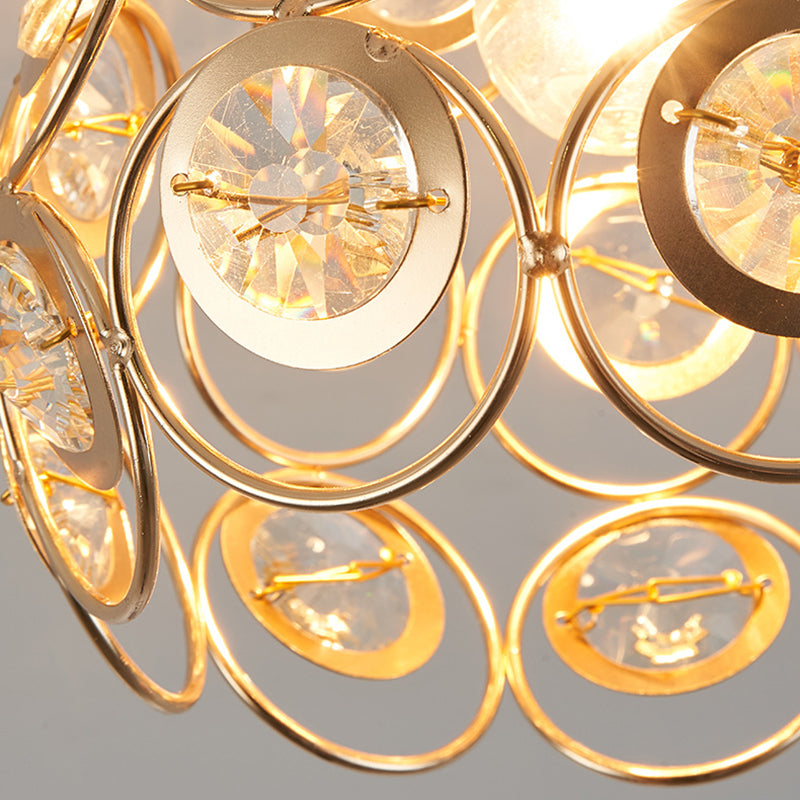 Nordic Crystal Ceiling Light Simple Flush Mount Light Fixture for Bedroom
