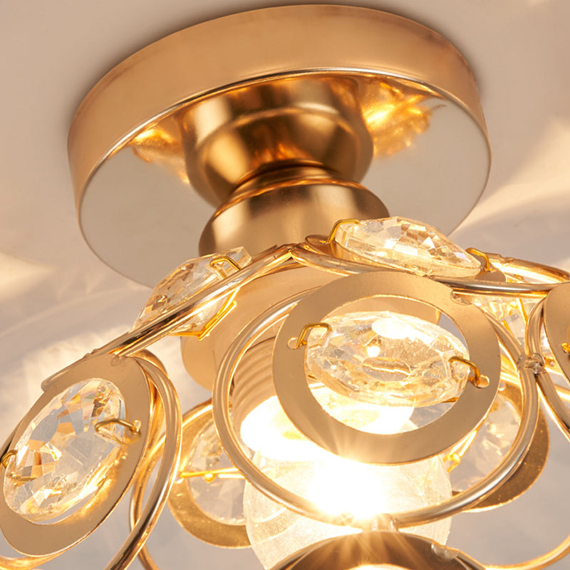 Nordic Crystal Ceiling Light Simple Flush Mount Light Fixture for Bedroom