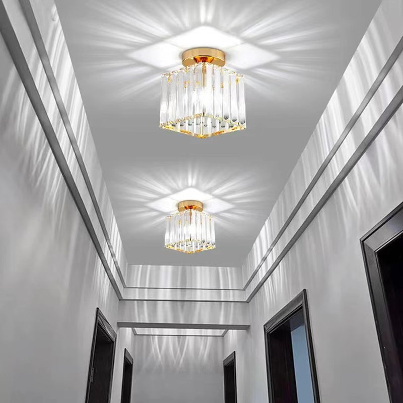 Nordic Crystal Ceiling Light Simple Flush Mount Light Fixture for Bedroom