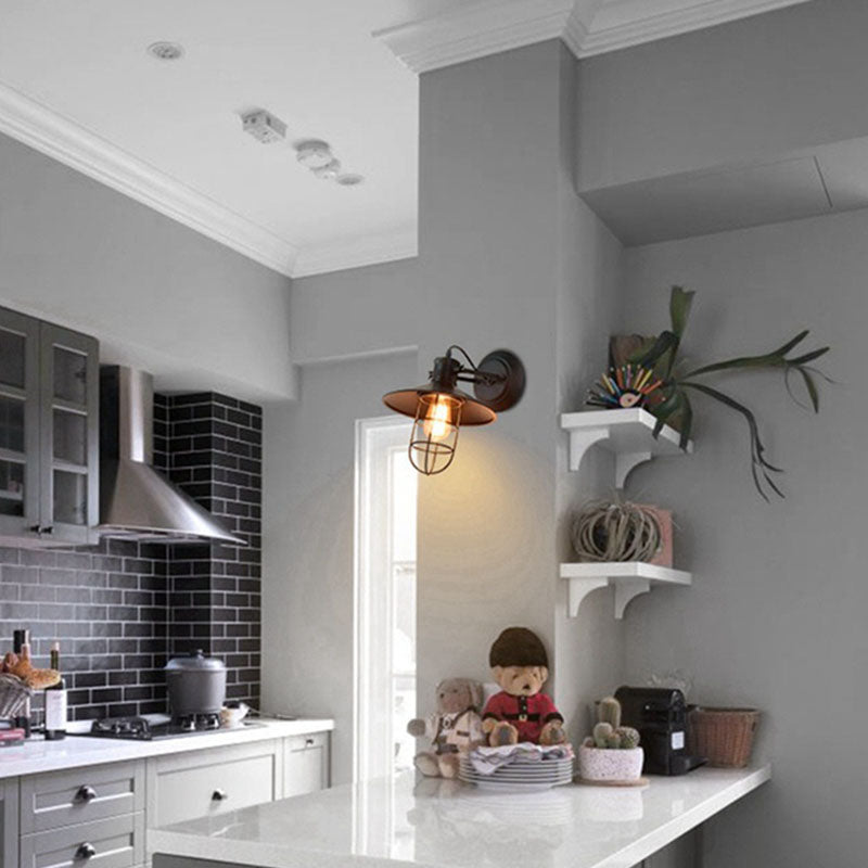 Industrial Style Wall Light Fixture Metallic Shade Light Sconce Light Fixture