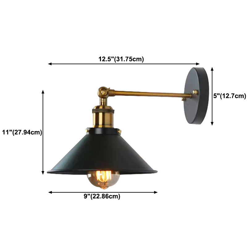 Industrial Style Wall Light Household Metallic Shade Wall Light Sconce for Corridor