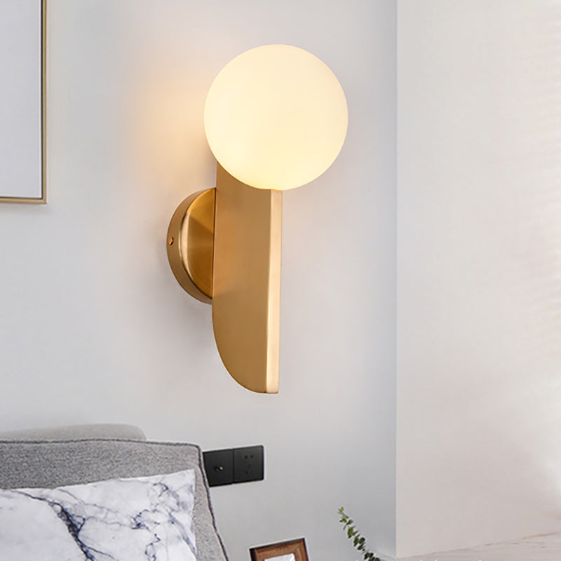 Modern Style Wall Mount Light Household Glass Shade Wall Sconce Light for Bedroom
