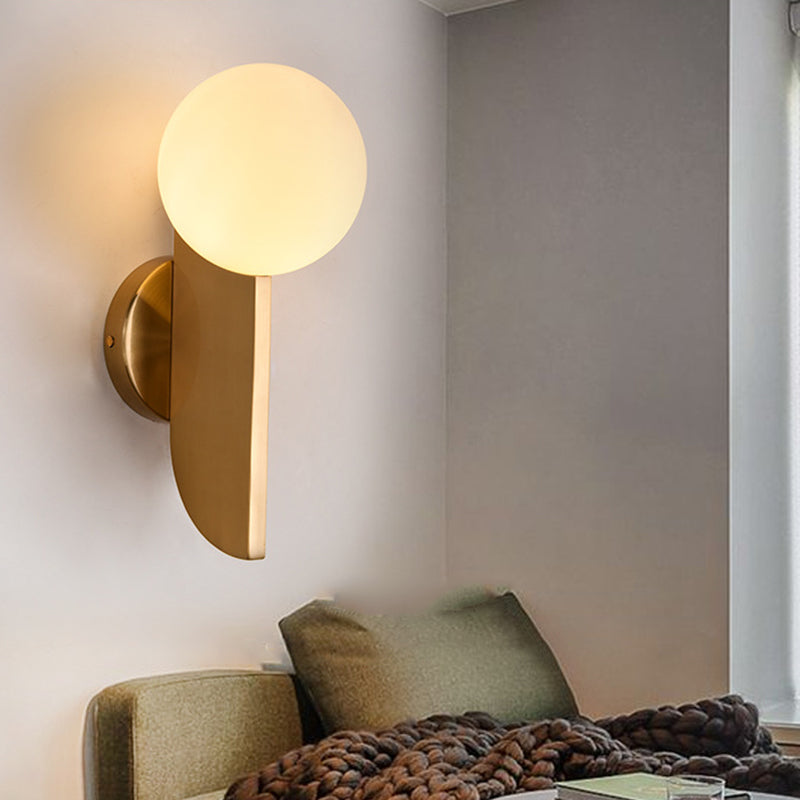 Modern Style Wall Mount Light Household Glass Shade Wall Sconce Light for Bedroom