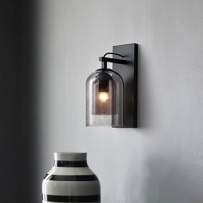 Modern Style Glass Shade Mount Lighting Simplicity Wall Sconce for Living Room