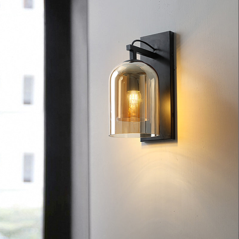 Modern Style Glass Shade Mount Lighting Simplicity Wall Sconce for Living Room