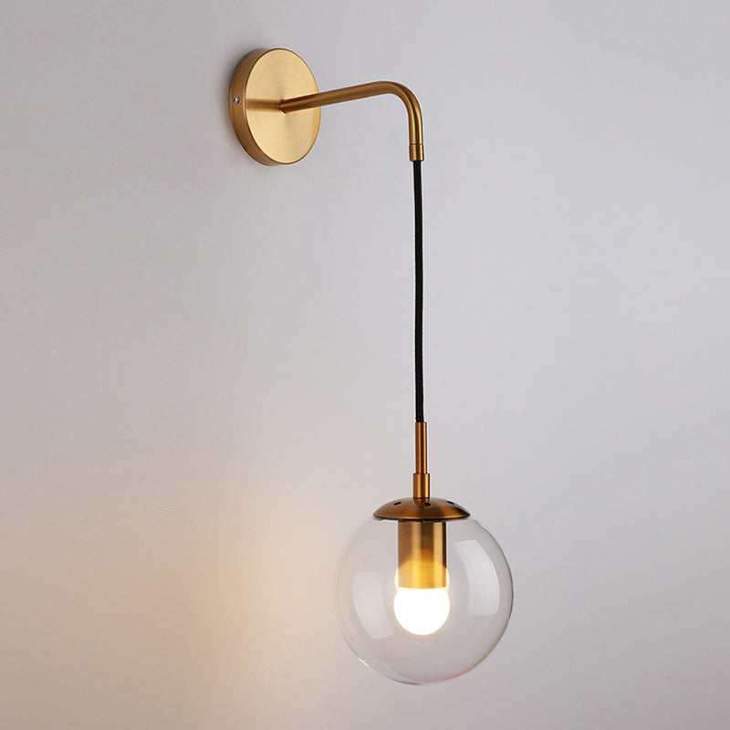 Modern Wall Lamp Household Wall Mount Lighting in Glass Ball Shade for Sitting Room