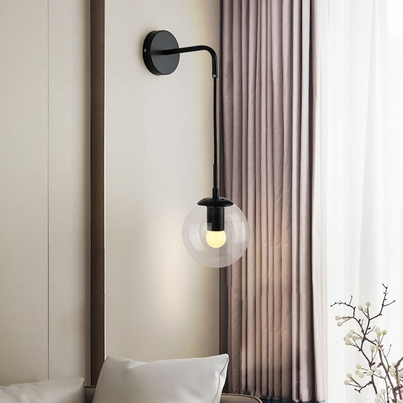 Modern Wall Lamp Household Wall Mount Lighting in Glass Ball Shade for Sitting Room