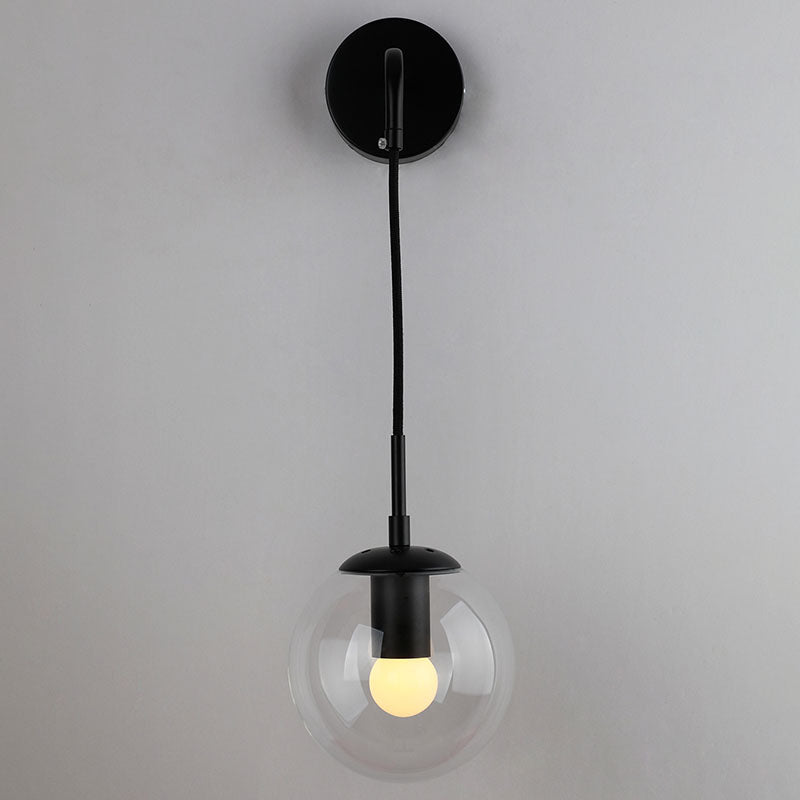 Modern Wall Lamp Household Wall Mount Lighting in Glass Ball Shade for Sitting Room