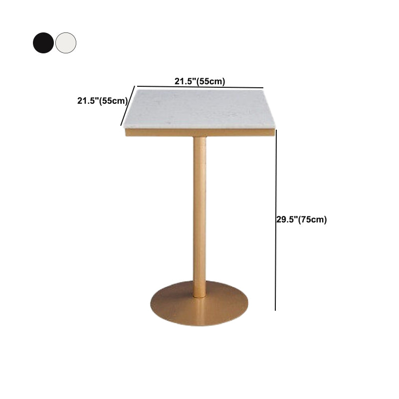 Glam Style Bar Table Faux Marble Bar Dining Table with Pedestal Base