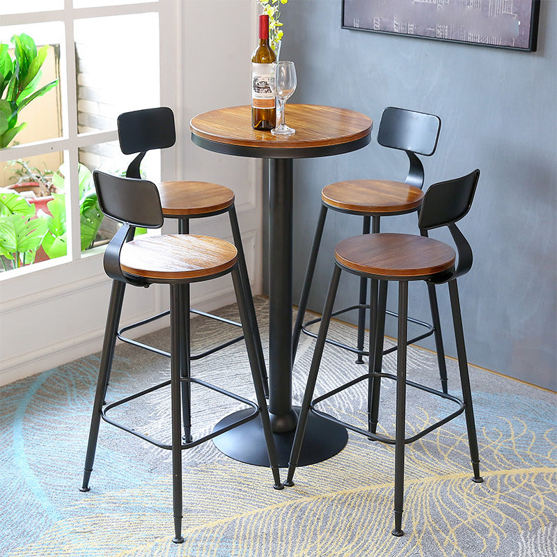 Solid Wood Pub Table Round Bar Height Modern Bar Table for Indoor