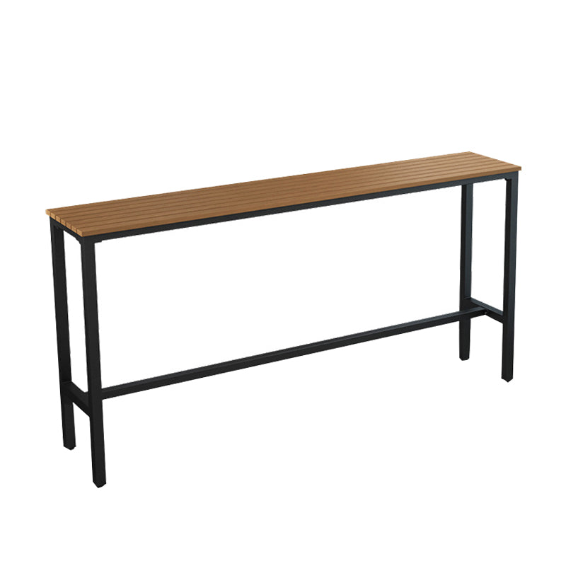 Modern Style Bar Table Rectangle Wood Bar Dining Table with Trestle Base