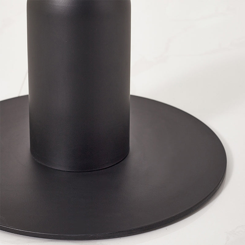 Fixed Bar Table Industrial Bistro Bar Height Cocktail Table with Metal Pedestal