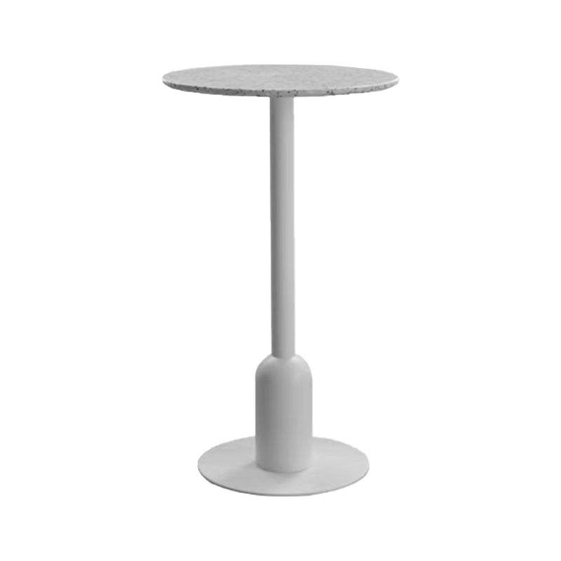Fixed Bar Table Industrial Bistro Bar Height Cocktail Table with Metal Pedestal