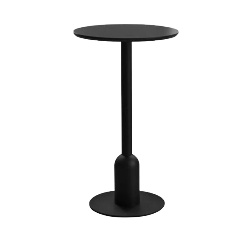 Fixed Bar Table Industrial Bistro Bar Height Cocktail Table with Metal Pedestal