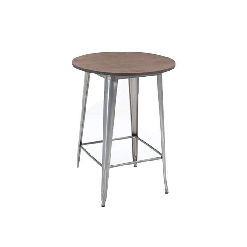 Industrial Pub Table Solid Wood Bar Height Bar Table for Cafe and Breakroom
