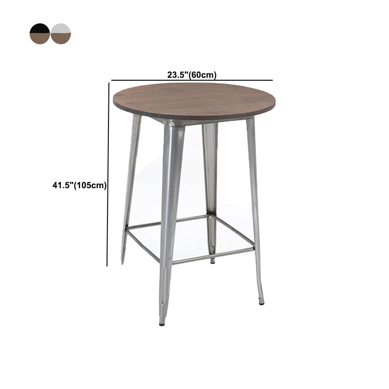 Industrial Pub Table Solid Wood Bar Height Bar Table for Cafe and Breakroom