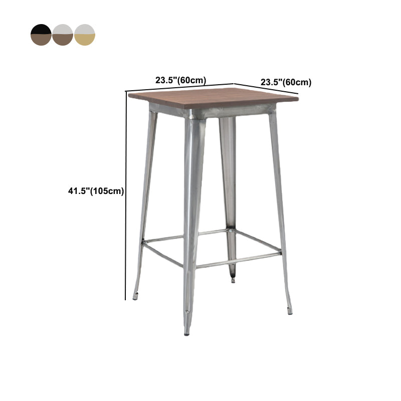 Industrial Pub Table Solid Wood Bar Height Bar Table for Cafe and Breakroom