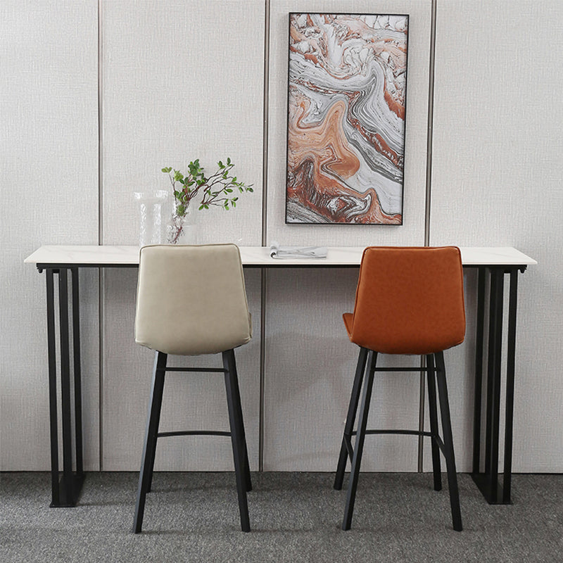 Industrial Style Rectangle Bar Table Stone Sled Base Bar Dining Table