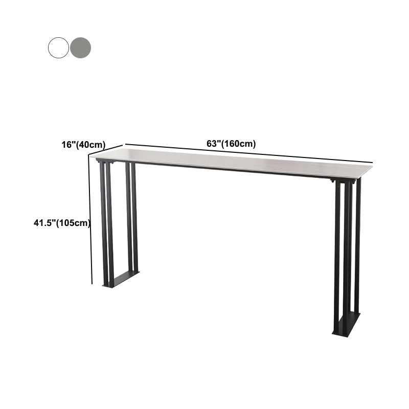 Industrial Style Rectangle Bar Table Stone Sled Base Bar Dining Table