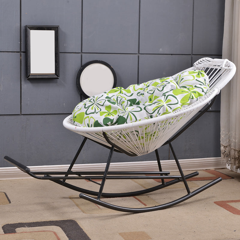Modern Minimalist Rocker Chair Metal Frame Spindle Rocker Chair for Home