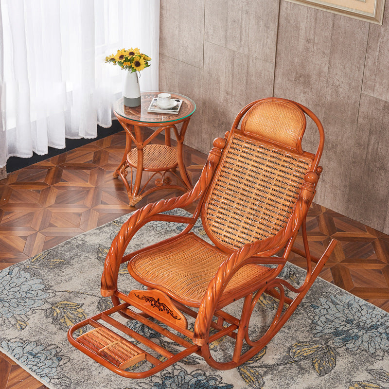 Mid Century Modern Recliner Chair Rattan/Wicker Recliner Chair for Living Room