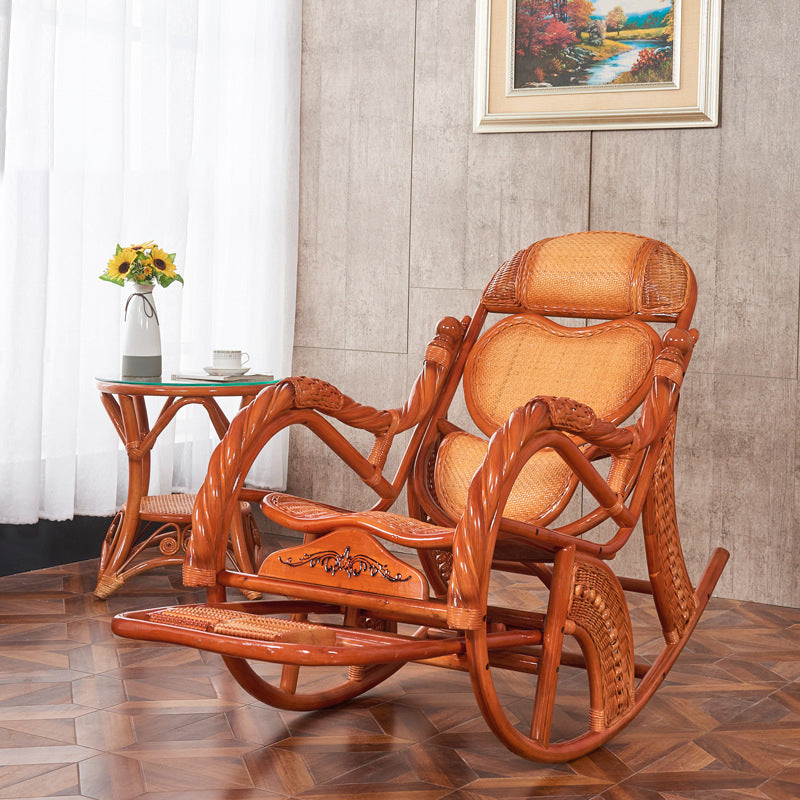 Mid Century Modern Recliner Chair Rattan/Wicker Recliner Chair for Living Room