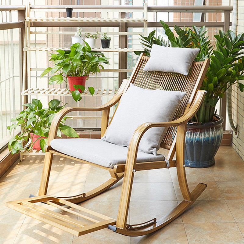 Contemporary Wicker Rocking Chair Reclining 24.8" Wide Rocker Chair for Porch