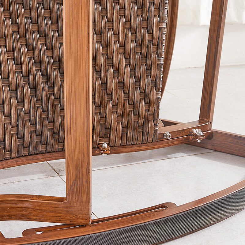 Contemporary Wicker Rocking Chair Reclining 24.8" Wide Rocker Chair for Porch