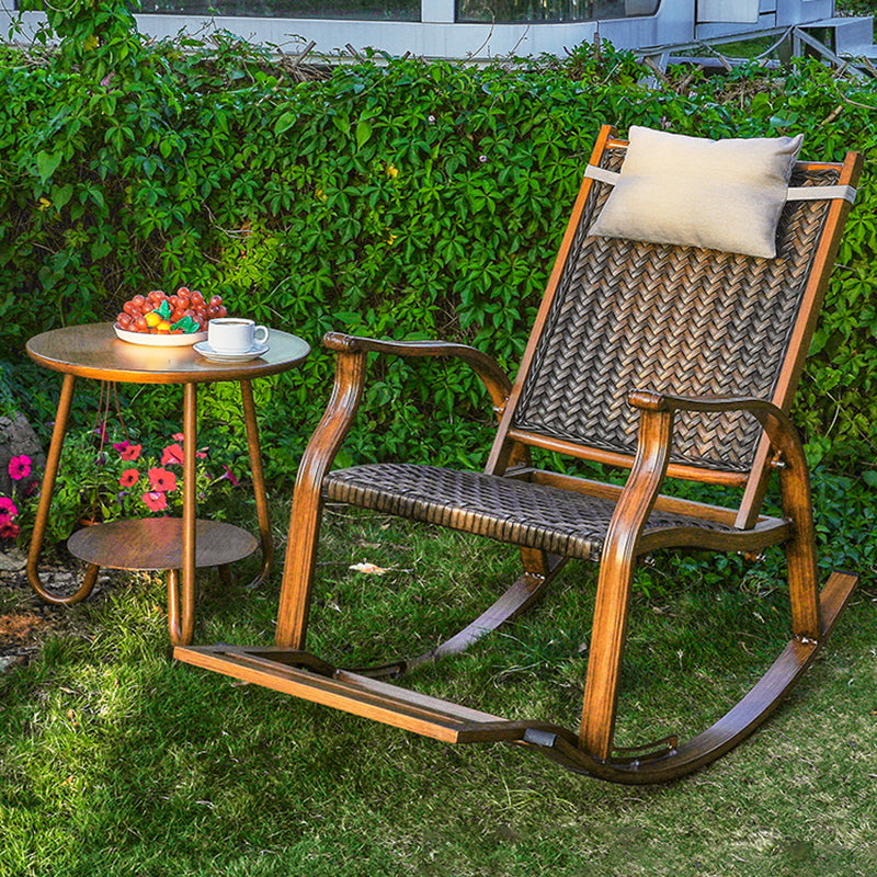 Contemporary Wicker Rocking Chair Reclining 24.8" Wide Rocker Chair for Porch