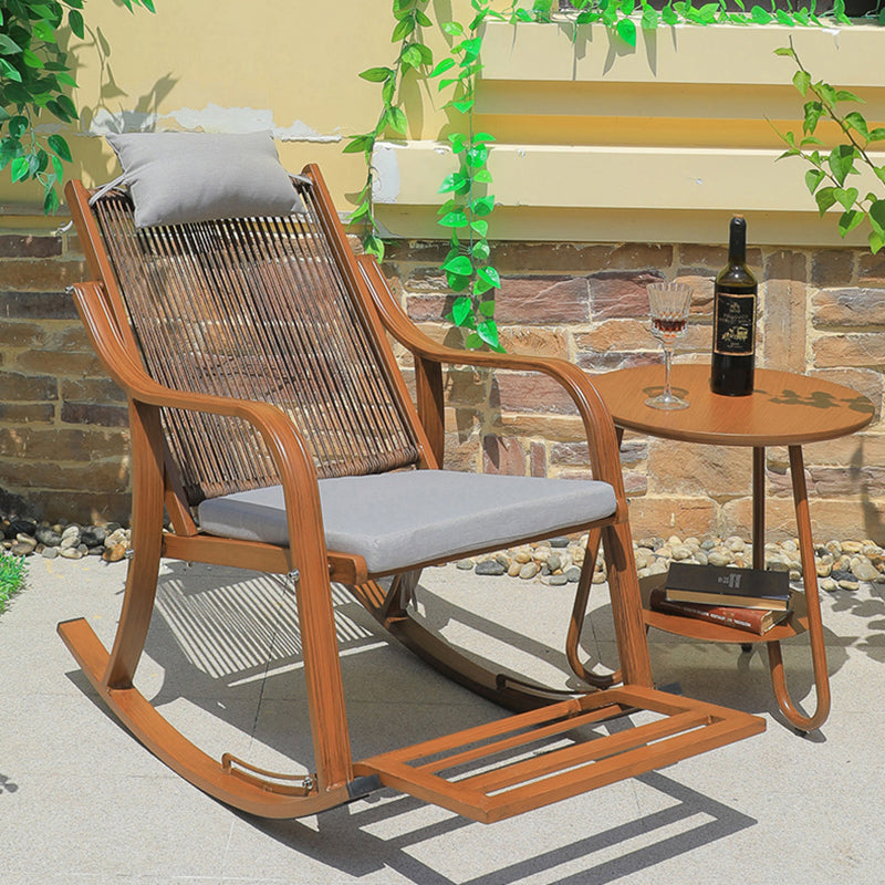 Contemporary Wicker Rocking Chair Reclining 24.8" Wide Rocker Chair for Porch