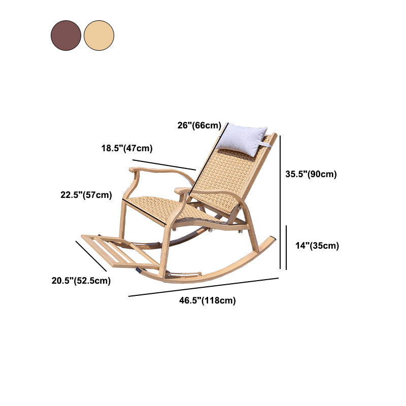 Contemporary Wicker Rocking Chair Reclining 24.8" Wide Rocker Chair for Porch