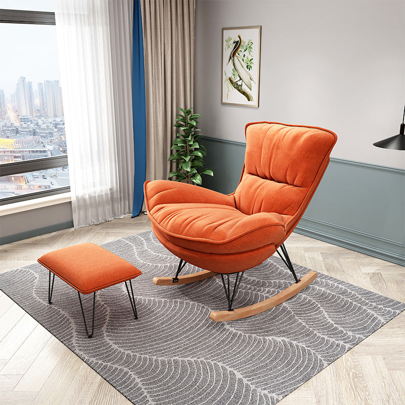 Contemporary Rocking Chair Solid Wood Rocker Chair with Seat Cushion