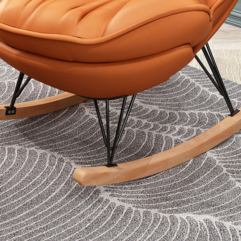 Contemporary Rocking Chair Solid Wood Rocker Chair with Seat Cushion