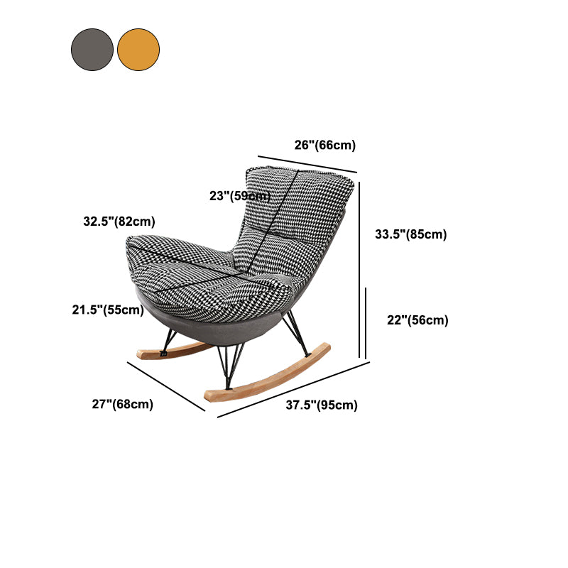 Contemporary Rocking Chair Solid Wood Rocker Chair with Seat Cushion