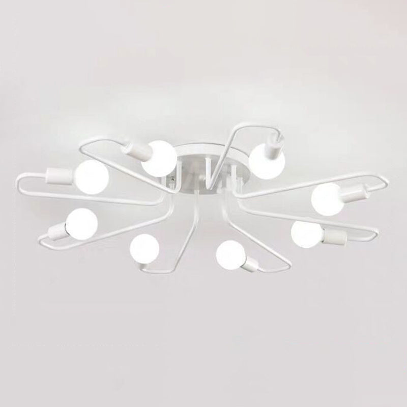 6/8-Light Modern Golden/Black/White Flush Mount Lighting LED Ceiling Light