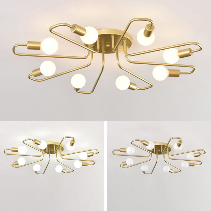 6/8-Light Modern Golden/Black/White Flush Mount Lighting LED Ceiling Light