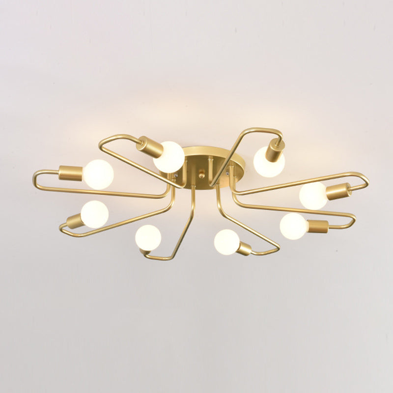 6/8-Light Modern Golden/Black/White Flush Mount Lighting LED Ceiling Light