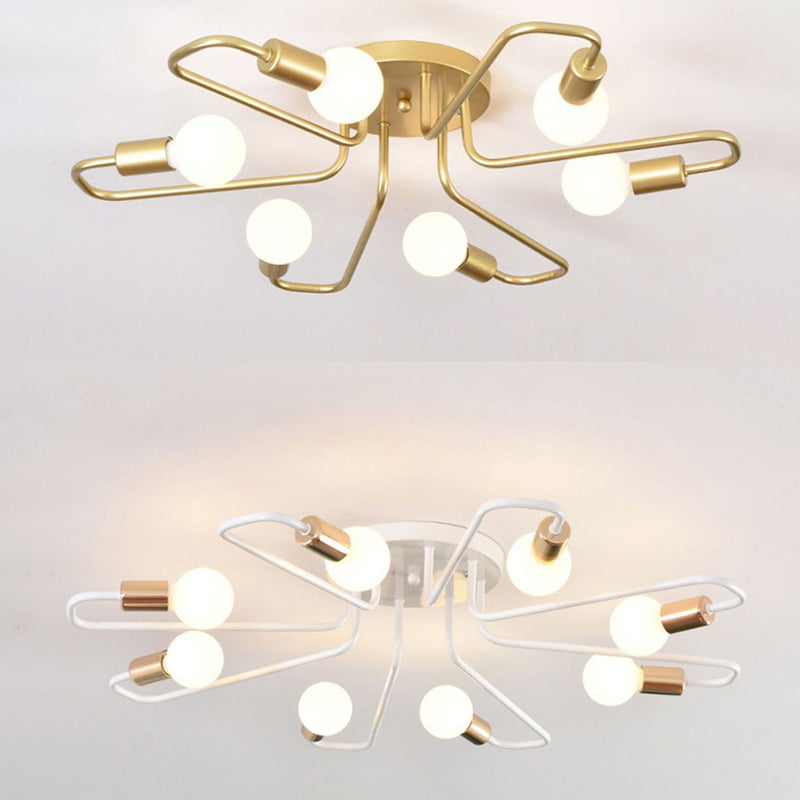 6/8-Light Modern Golden/Black/White Flush Mount Lighting LED Ceiling Light