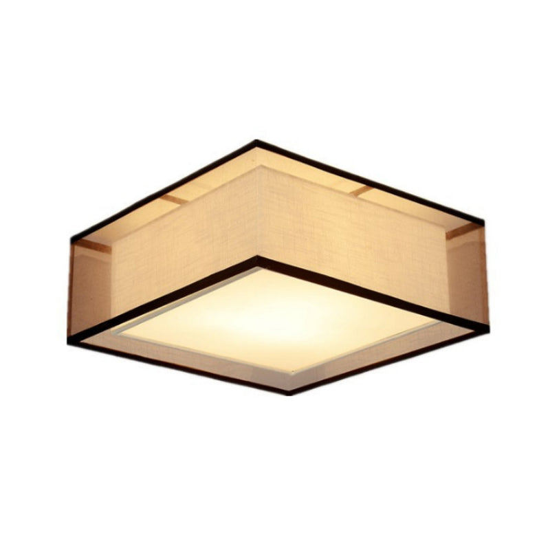 Modern Square Ceiling Lamp Multi Lights Ceiling Mount Light with Fabric Shade for Bedroom