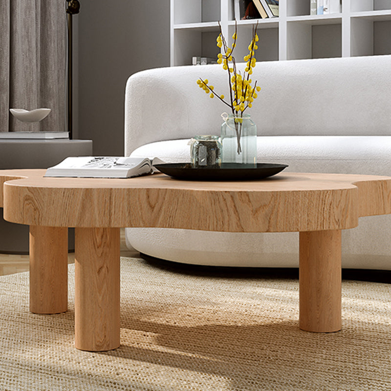 Solid Wood Cloud-Shaped Coffee Table Nordic 3 Legs Cocktail Table