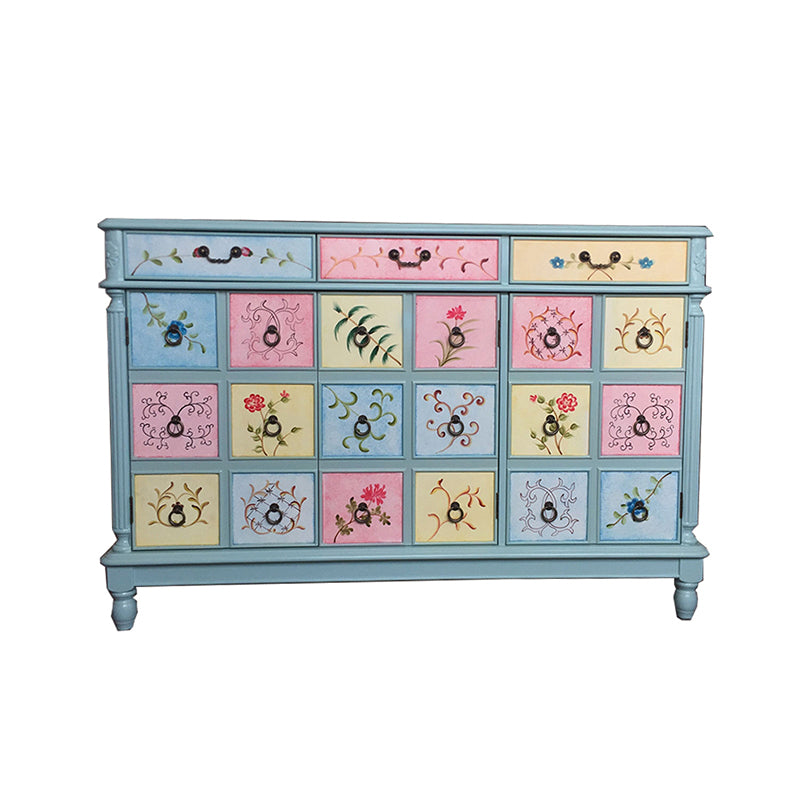 Rectangle Industrial Accent Cabinet Wood Knobs Cabinet with Drawer