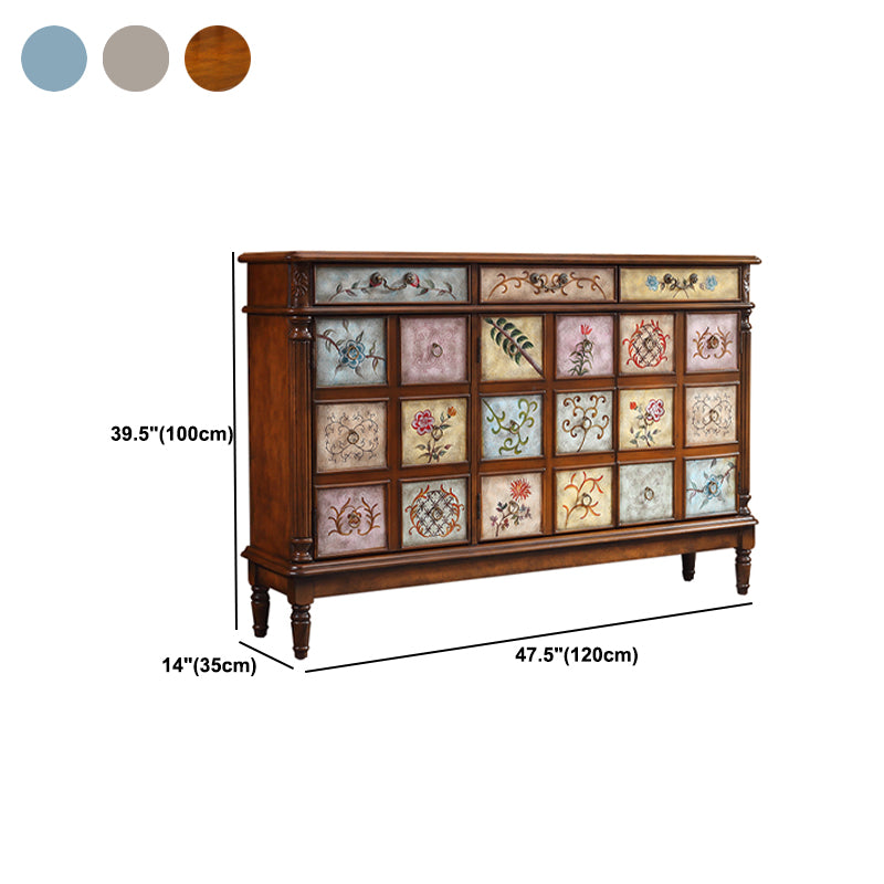 Rectangle Industrial Accent Cabinet Wood Knobs Cabinet with Drawer