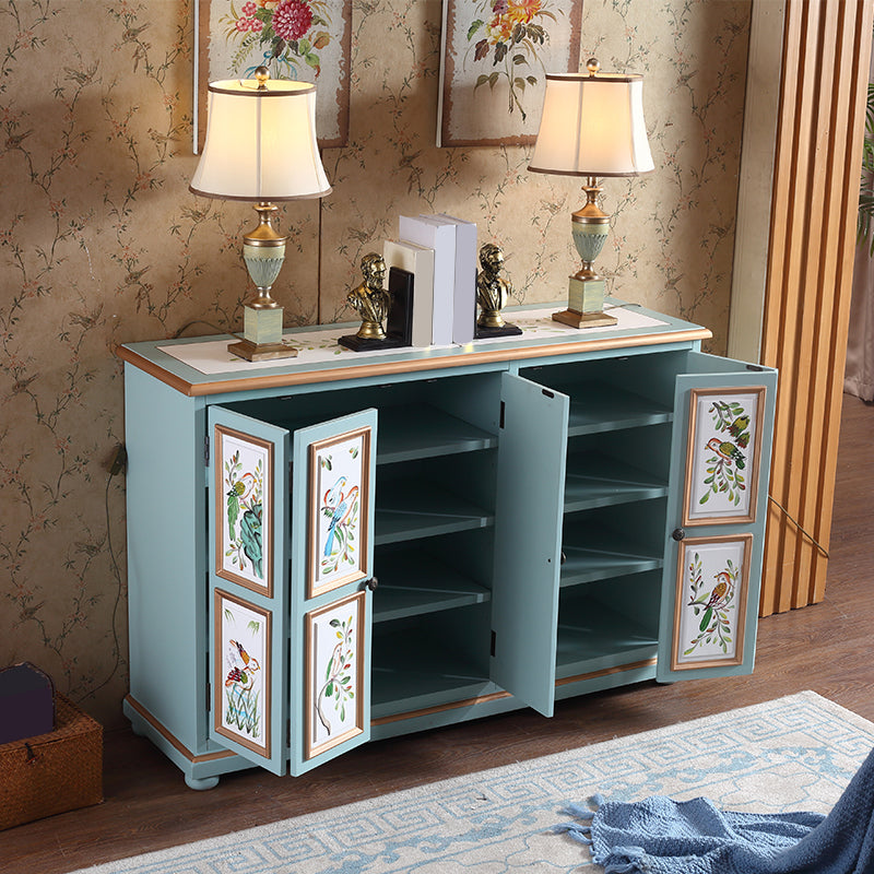 Industrial Rectangle Accent Cabinet Wood Knobs Cabinet with Doors