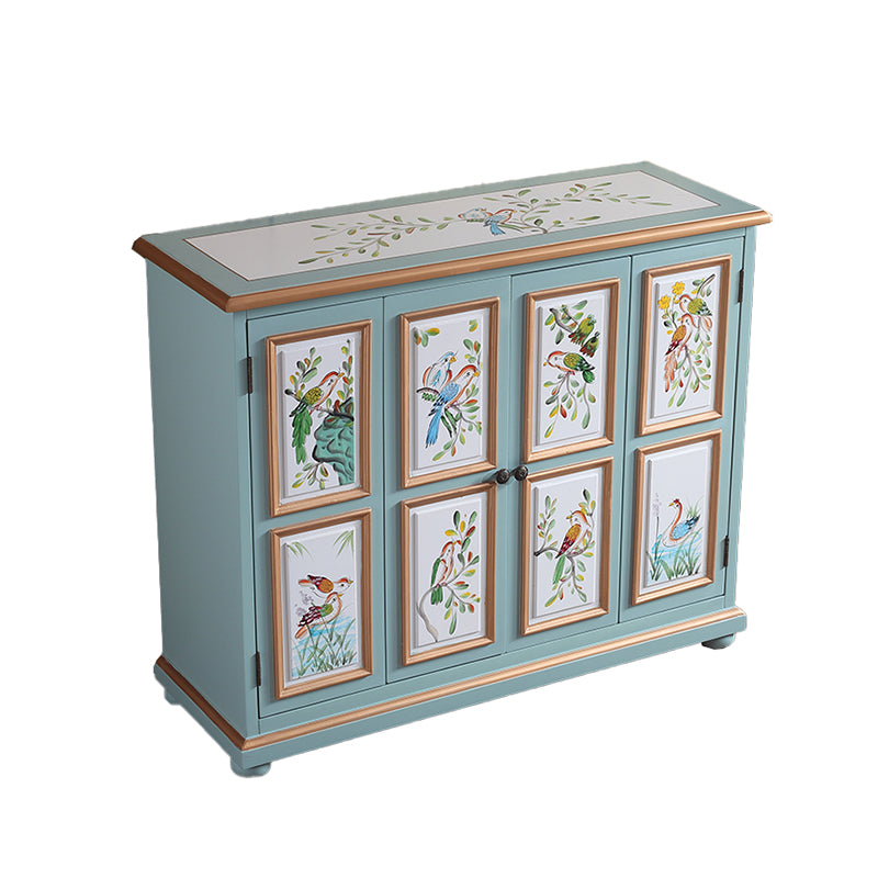 Industrial Rectangle Accent Cabinet Wood Knobs Cabinet with Doors