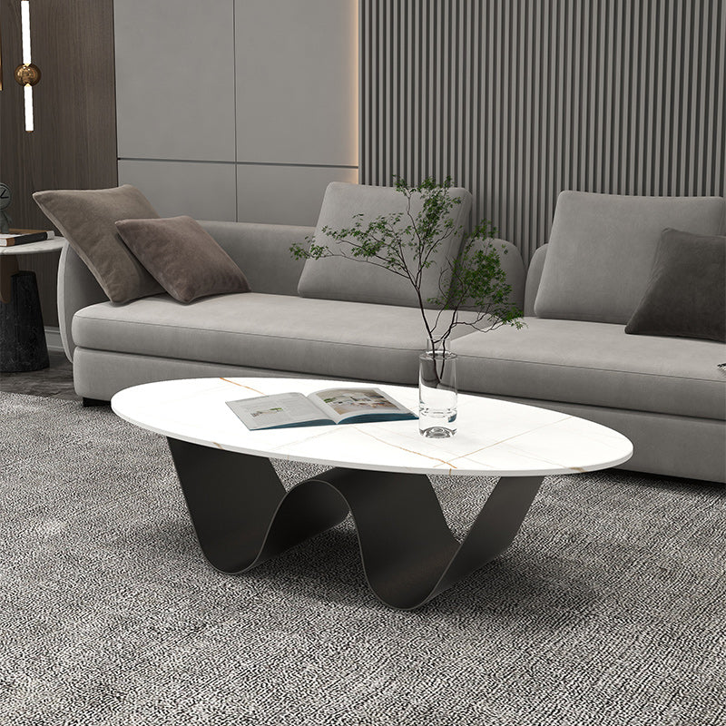 Glam Abstracts Cocktail Table Oval Coffee Cocktail Table for Home