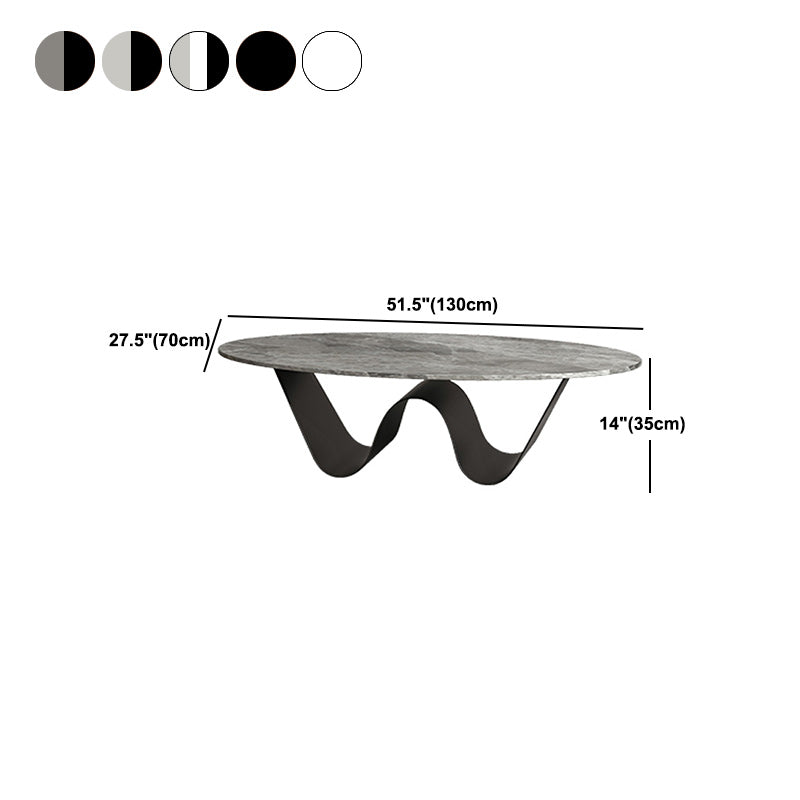 Glam Abstracts Cocktail Table Oval Coffee Cocktail Table for Home