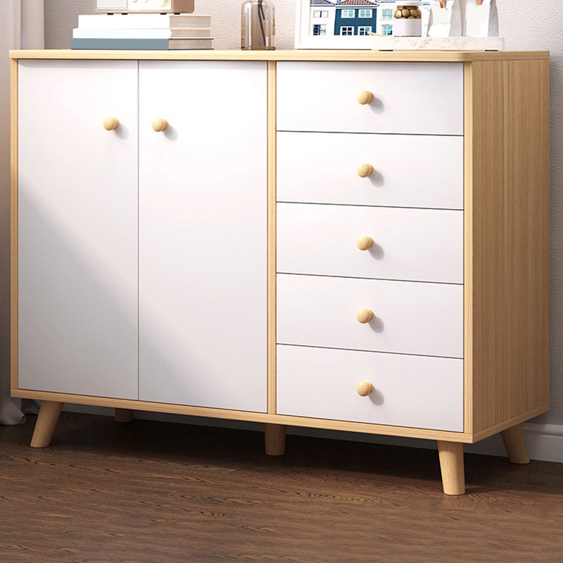 Modern Rectangle Accent Cabinet Wood Knobs Cabinet with Drawer